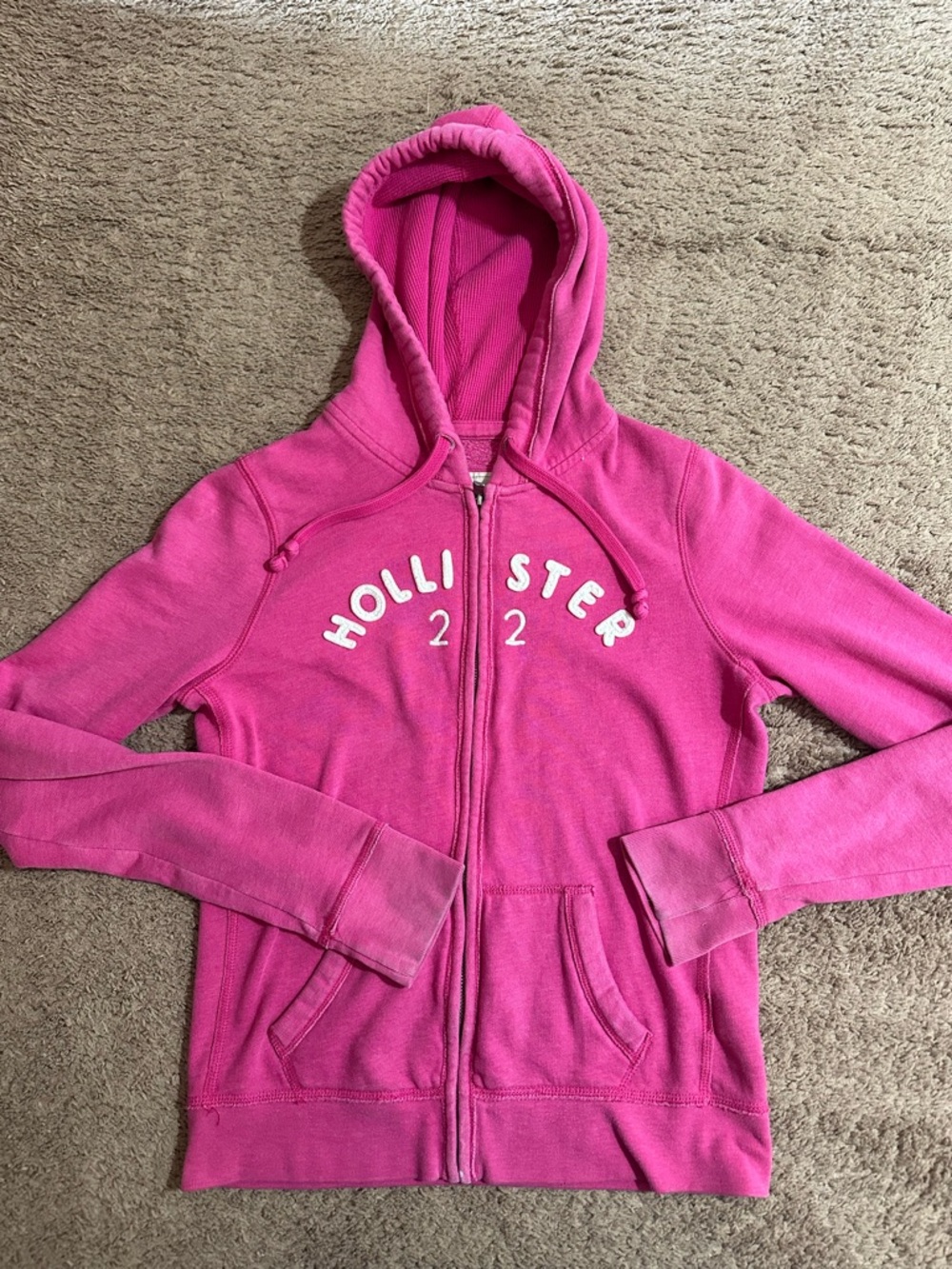 Hollister Women’s Full Zip Pink Jacket 22 Vintage Y2K Size Large Hooded